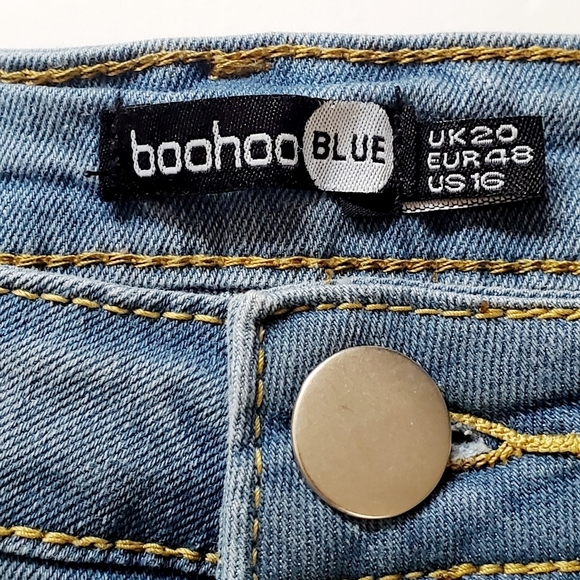 Boohoo Plus Size Distress Knee Stretch Skinny Jean Size 16 - Picture 5 of 8